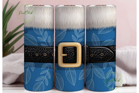 Blue Santa Suit 20oz Tumbler Wrap Sublimation PixelChick 