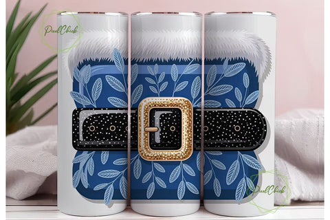 Blue Santa Suit 20oz Tumbler Wrap Sublimation PixelChick 