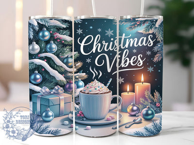 Blue & Silver Christmas Wonderland Tumbler, Winter Wonderland Sublimation Design, Festive Holiday Cup Art, 20oz Xmas Tumbler, Whimsical Winter Mug, Stylish Christmas Cup, Cozy Holiday Wrap Sublimation ToriDesigns 