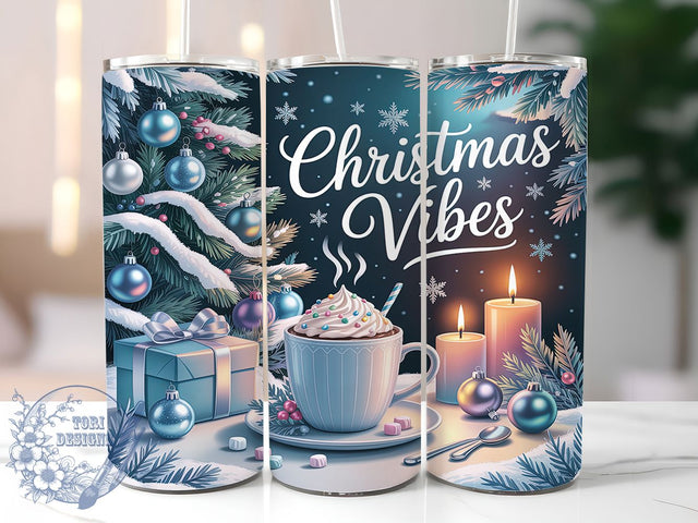 Blue & Silver Christmas Wonderland Tumbler, Winter Wonderland Sublimation Design, Festive Holiday Cup Art, 20oz Xmas Tumbler, Whimsical Winter Mug, Stylish Christmas Cup, Cozy Holiday Wrap Sublimation ToriDesigns 