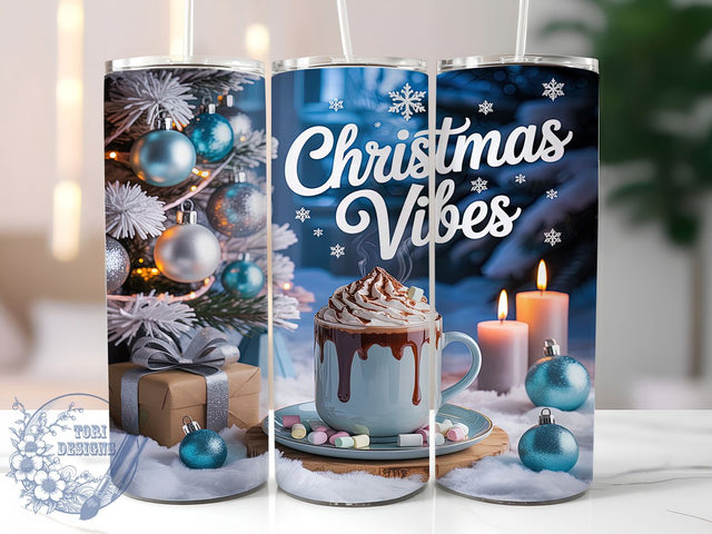 Blue & Silver Christmas Wonderland Tumbler, Winter Wonderland Sublimation Design, Festive Holiday Cup Art, 20oz Xmas Tumbler, Whimsical Winter Mug, Stylish Christmas Cup, Cozy Holiday Wrap Sublimation ToriDesigns 