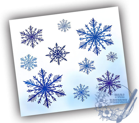 Blue Snowflake Christmas Tumbler, Blue Snowflake Tumbler, Christmas Decor, Winter Drinkware, 20oz Wrap, Snowflake Design, Holiday Gifts, Sublimation Art Sublimation ToriDesigns 