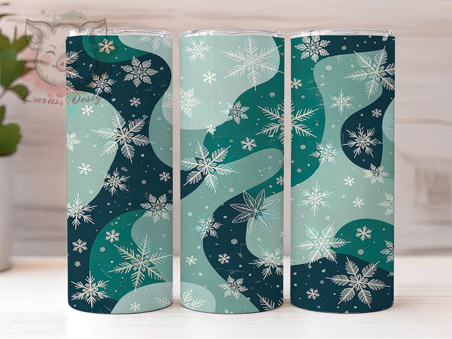 Blue Snowflake Christmas Tumbler, Winter Holiday Sublimation Design, Christmas Cup Art, 20oz Xmas Tumbler, Whimsical Snowflake Mug, Stylish Winter Cup, Festive Holiday Wrap Sublimation Lara' s Designs 