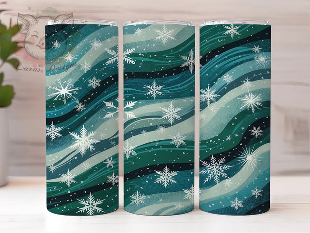 Blue Snowflake Christmas Tumbler, Winter Holiday Sublimation Design, Christmas Cup Art, 20oz Xmas Tumbler, Whimsical Snowflake Mug, Stylish Winter Cup, Festive Holiday Wrap Sublimation Lara' s Designs 