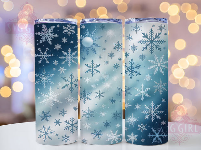 Blue Snowflake Winter Tumbler, Seamless Winter Snow Sublimation Design, Frosty Snowflake Art, 20oz Holiday Tumbler, Whimsical Winter Mug, Stylish Snowflake Cup, Elegant Winter Wrap Sublimation SvggirlplusArt 