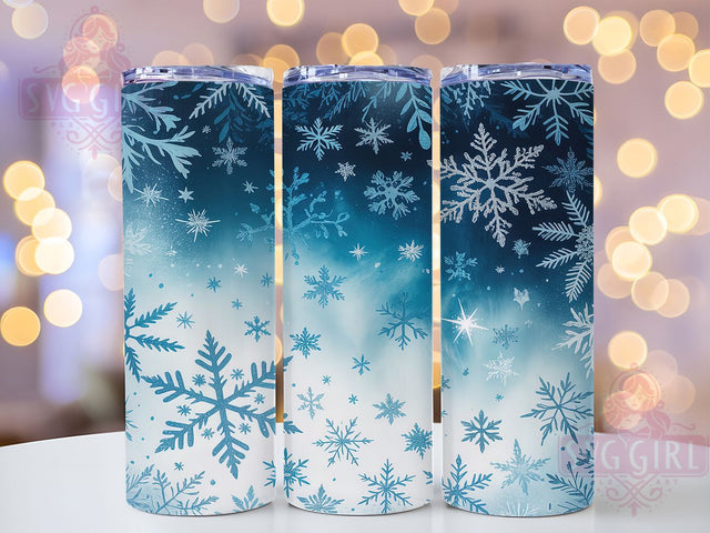 Blue Snowflake Winter Tumbler, Seamless Winter Snow Sublimation Design, Frosty Snowflake Art, 20oz Holiday Tumbler, Whimsical Winter Mug, Stylish Snowflake Cup, Elegant Winter Wrap Sublimation SvggirlplusArt 
