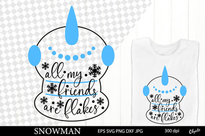 Blue Snowman Saying SVG. Christmas Silhouette SVG Olga Terlyanskaya 