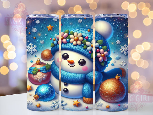 Blue Snowman Tumbler, Christmas Tumbler Design, 20oz PNG File, Holiday Sublimation Art, Winter Decor, Cute Snowman Graphics, Festive Tumbler, Seasonal Gift Ideas Sublimation SvggirlplusArt 