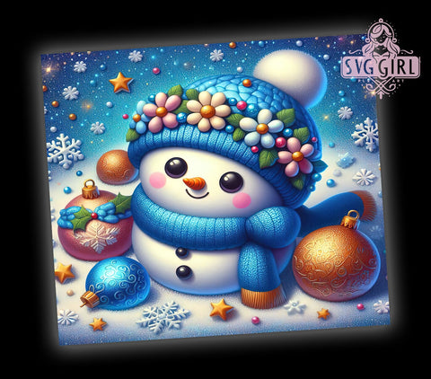 Blue Snowman Tumbler, Christmas Tumbler Design, 20oz PNG File, Holiday Sublimation Art, Winter Decor, Cute Snowman Graphics, Festive Tumbler, Seasonal Gift Ideas Sublimation SvggirlplusArt 