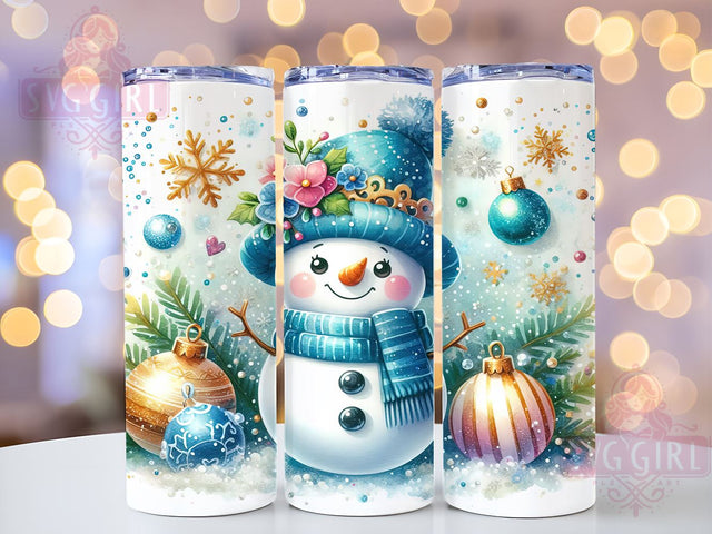 Blue Snowman Tumbler, Christmas Tumbler Design, 20oz PNG File, Holiday Sublimation Art, Winter Decor, Cute Snowman Graphics, Festive Tumbler, Seasonal Gift Ideas Sublimation SvggirlplusArt 