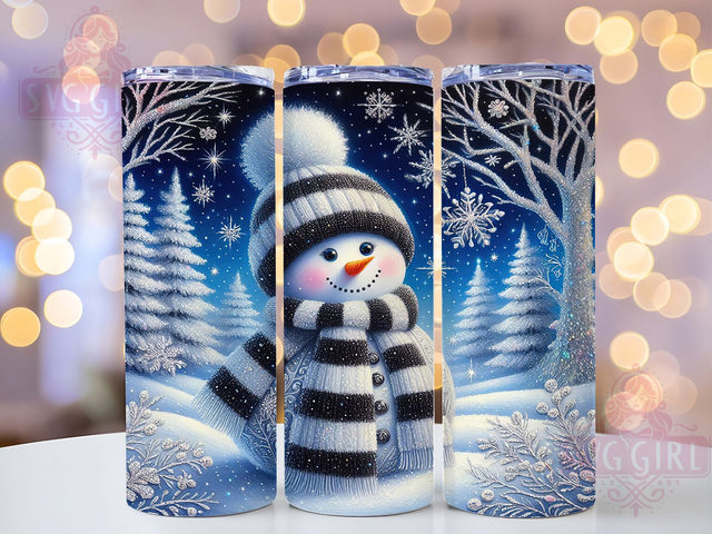 Blue Snowmen Snowflake Tumbler, Christmas Snowflake Wrap, Holiday Blue Sublimation, 20oz Snowmen Tumbler, Festive Blue Art, Seasonal Snowflake Mug, Winter Wonderland Cup Sublimation SvggirlplusArt 