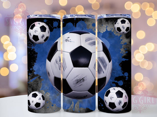 Blue Soccer Ball Coach Tumbler Wrap, Soccer Sublimation Design, 20oz Skinny Tumbler, Soccer Player Gift, Blue Soccer Ball Png, Sports Tumbler Png, Soccer Coach Gift Sublimation SvggirlplusArt 