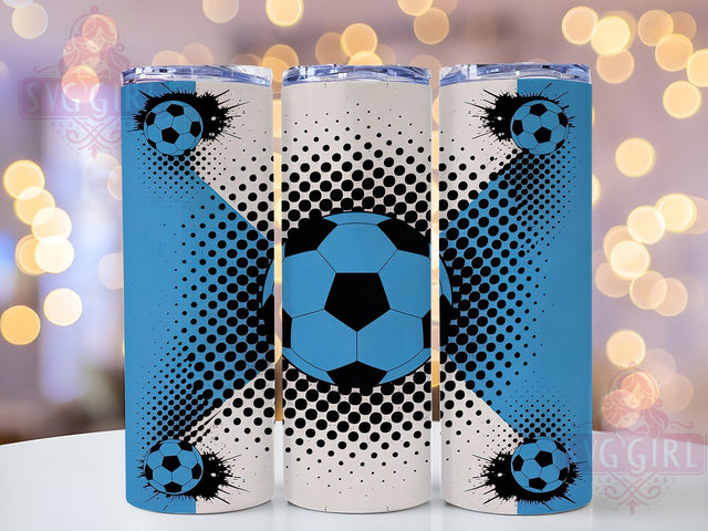 Blue Sports Soccer Player Tumbler, Blue Sports Tumbler, Soccer Team Present, Athletic Drinkware Design, Football Fan Cup, Soccer Coach Gift, Sublimation Template Sublimation SvggirlplusArt 