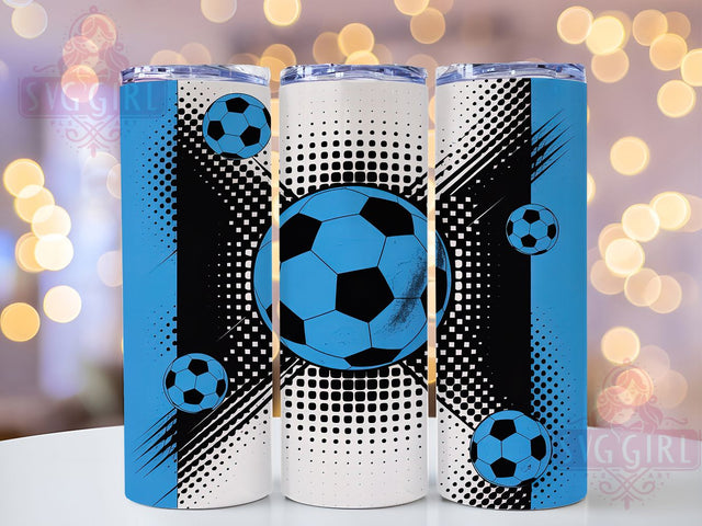 Blue Sports Soccer Player Tumbler, Blue Sports Tumbler, Soccer Team Present, Athletic Drinkware Design, Football Fan Cup, Soccer Coach Gift, Sublimation Template Sublimation SvggirlplusArt 