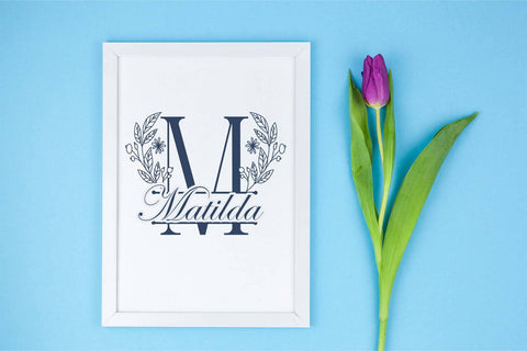 Blue Spring Line Monogram Font Dm Letter Studio 