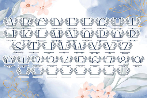 Blue Spring Line Monogram Font Dm Letter Studio 