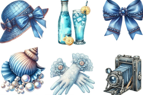Blue Summer 1920 Clipart Sublimation SVGista 