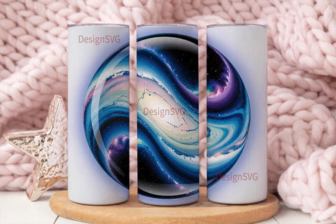 Blue Swirl Abstract 20oz Tumbler Wrap Sublimation DesignSVG 
