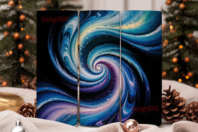 Blue Swirl Abstract 20oz Tumbler Wrap Sublimation DesignSVG 