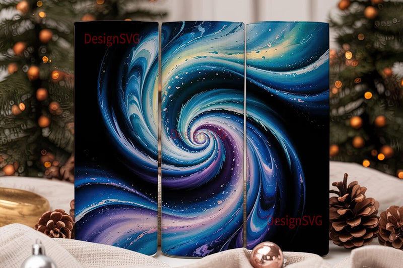 Blue Swirl Abstract 20oz Tumbler Wrap Sublimation DesignSVG 