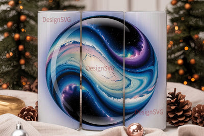 Blue Swirl Abstract 20oz Tumbler Wrap Sublimation DesignSVG 