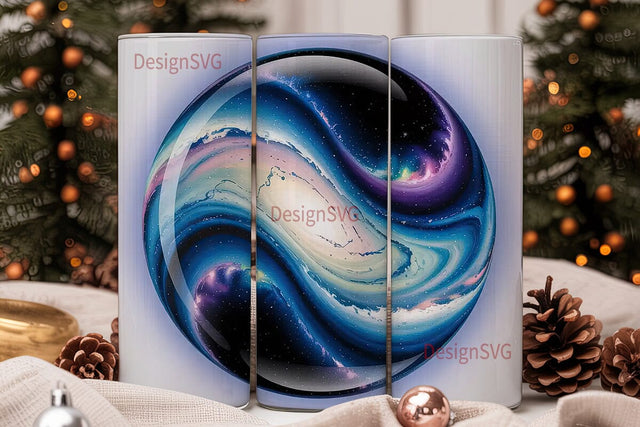 Blue Swirl Abstract 20oz Tumbler Wrap Sublimation DesignSVG 