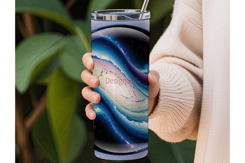 Blue Swirl Abstract 20oz Tumbler Wrap Sublimation DesignSVG 