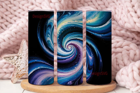 Blue Swirl Abstract 20oz Tumbler Wrap Sublimation DesignSVG 