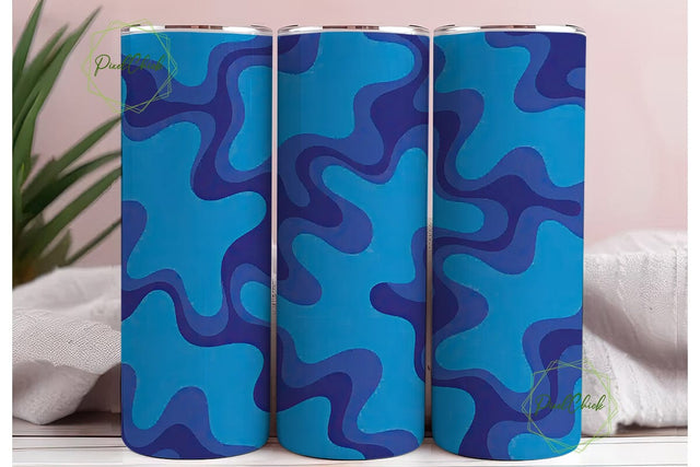 Blue Swirl Abstract Art 20oz Tumbler Sublimation PixelChick 