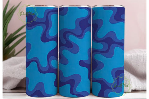 Blue Swirl Abstract Art 20oz Tumbler Sublimation PixelChick 