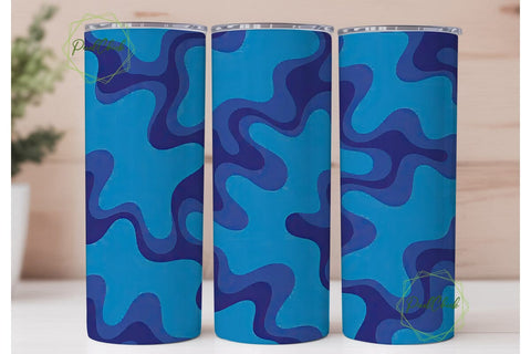 Blue Swirl Abstract Art 20oz Tumbler Sublimation PixelChick 
