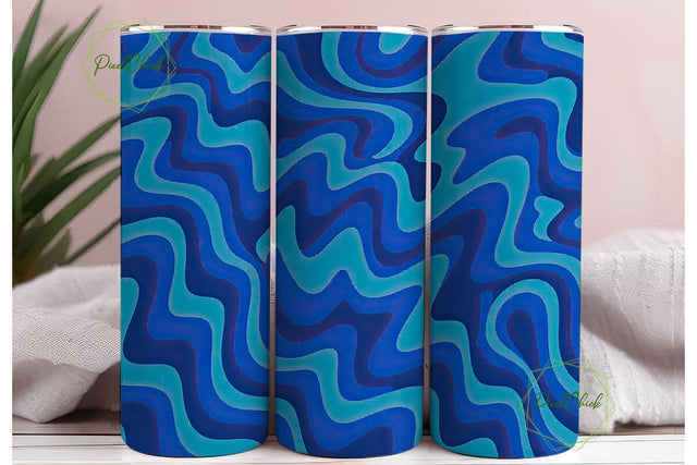 Blue Swirl Abstract Art 20oz Tumbler Sublimation PixelChick 