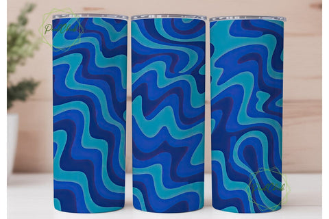 Blue Swirl Abstract Art 20oz Tumbler Sublimation PixelChick 