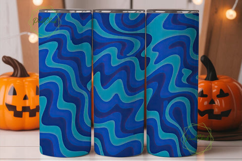 Blue Swirl Abstract Art 20oz Tumbler Sublimation PixelChick 