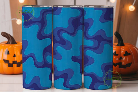 Blue Swirl Abstract Art 20oz Tumbler Sublimation PixelChick 