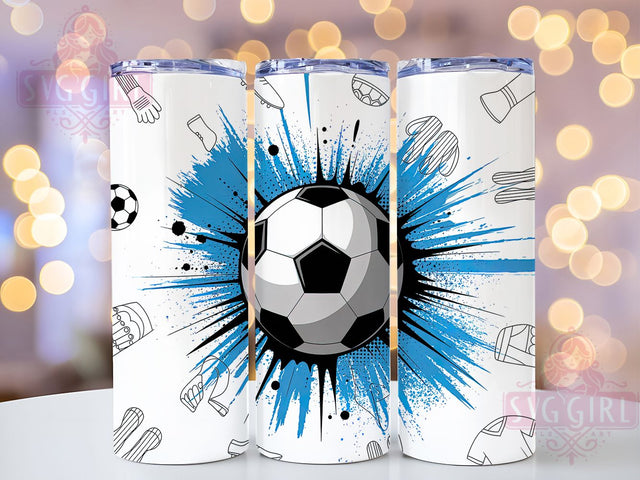 Blue Team Soccer Mom Game Day Tumbler Wrap, Game Day Tumbler Wrap, Blue Team Colors, 20oz Skinny Tumbler, Soccer Sublimation, Soccer Mom Gift, Blue Soccer PNG Sublimation SvggirlplusArt 