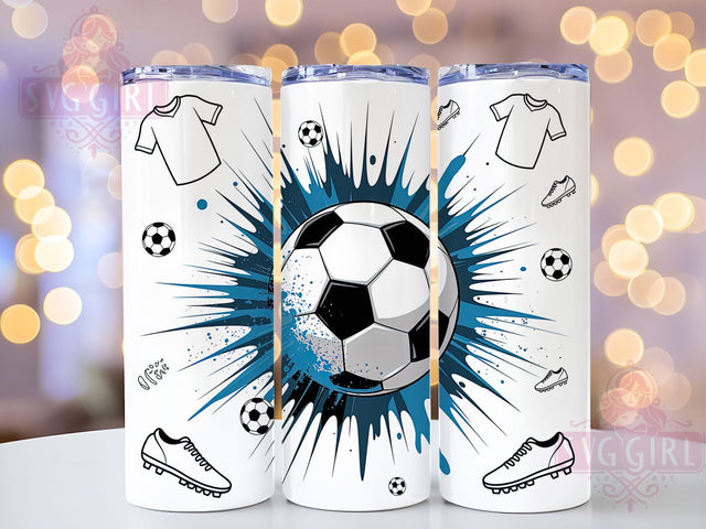 Blue Team Soccer Mom Game Day Tumbler Wrap, Game Day Tumbler Wrap, Blue Team Colors, 20oz Skinny Tumbler, Soccer Sublimation, Soccer Mom Gift, Blue Soccer PNG Sublimation SvggirlplusArt 