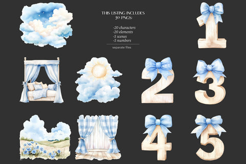 Blue Teddy Bear Clipart | Baby Boy Shower | Birthday Bear SVG GlamArtZhanna 