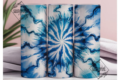Blue Tie Dye Abstract 20oz Tumbler Wrap Sublimation sassyprint 