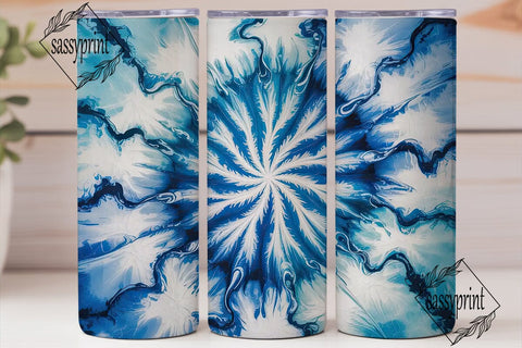Blue Tie Dye Abstract 20oz Tumbler Wrap Sublimation sassyprint 