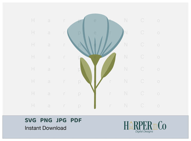 Blue Tulip SVG PNG Cut EPS File SVG HarperNCo 