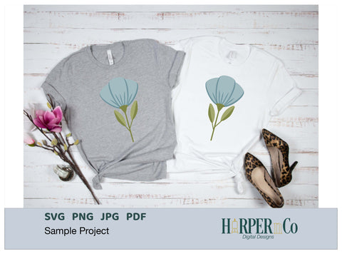 Blue Tulip SVG PNG Cut EPS File SVG HarperNCo 