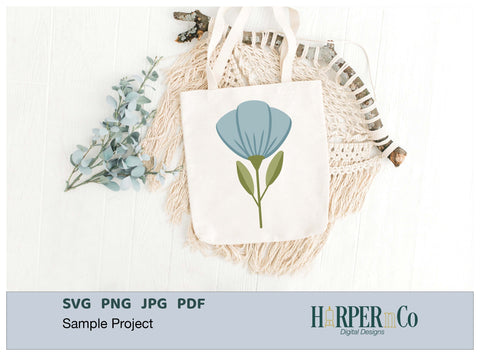 Blue Tulip SVG PNG Cut EPS File SVG HarperNCo 