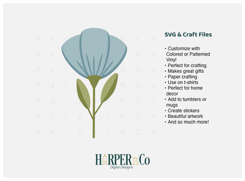 Blue Tulip SVG PNG Cut EPS File SVG HarperNCo 