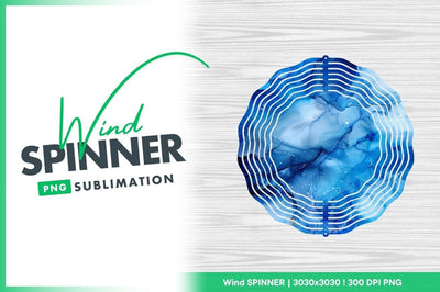 Blue watercolor wind spinner round png sublimation Sublimation Regulrcrative 