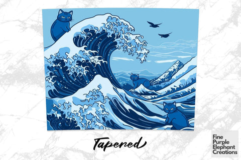 Blue Wave Cat Ladies Digital Tumbler Wrap 20 oz Skinny PNG Kamala Harris Sublimation Fine Purple Elephant Creations 