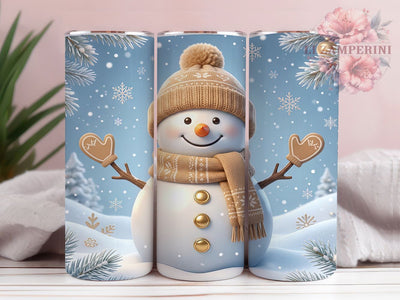 Blue Winter Snowman 20oz Tumbler, Blue Winter Snowman, Snowman Tumbler, Blue Snowman Tumbler, Winter Snowman PNG, Blue Winter PNG, Snowman Wrap PNG, 20oz Tumbler Wrap Sublimation Li Zamperini 