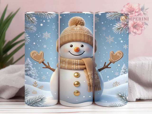 Blue Winter Snowman 20oz Tumbler, Blue Winter Snowman, Snowman Tumbler, Blue Snowman Tumbler, Winter Snowman PNG, Blue Winter PNG, Snowman Wrap PNG, 20oz Tumbler Wrap Sublimation Li Zamperini 