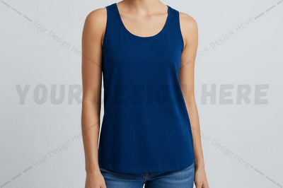 Blue women's tank top Mock Up Photo Regulrcrative 