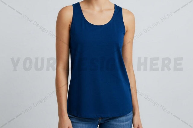 Blue women's tank top Mock Up Photo Regulrcrative 